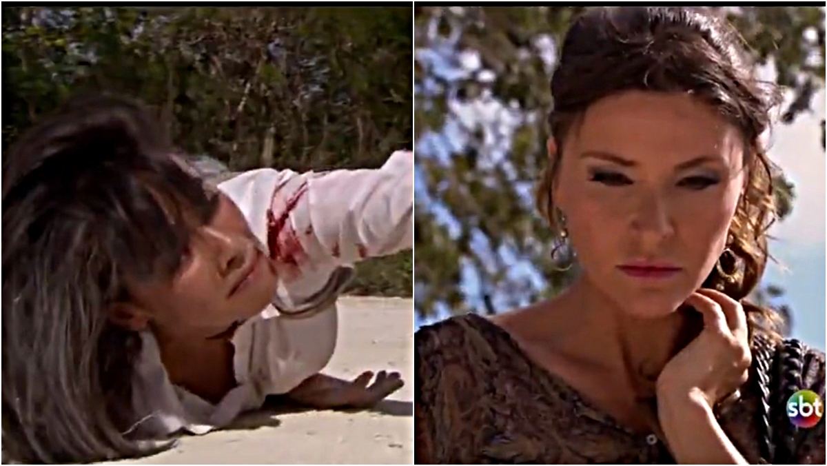 Ingrid nega socorro à própria filha em Abismo de Paixão (Reprodução: SBT)