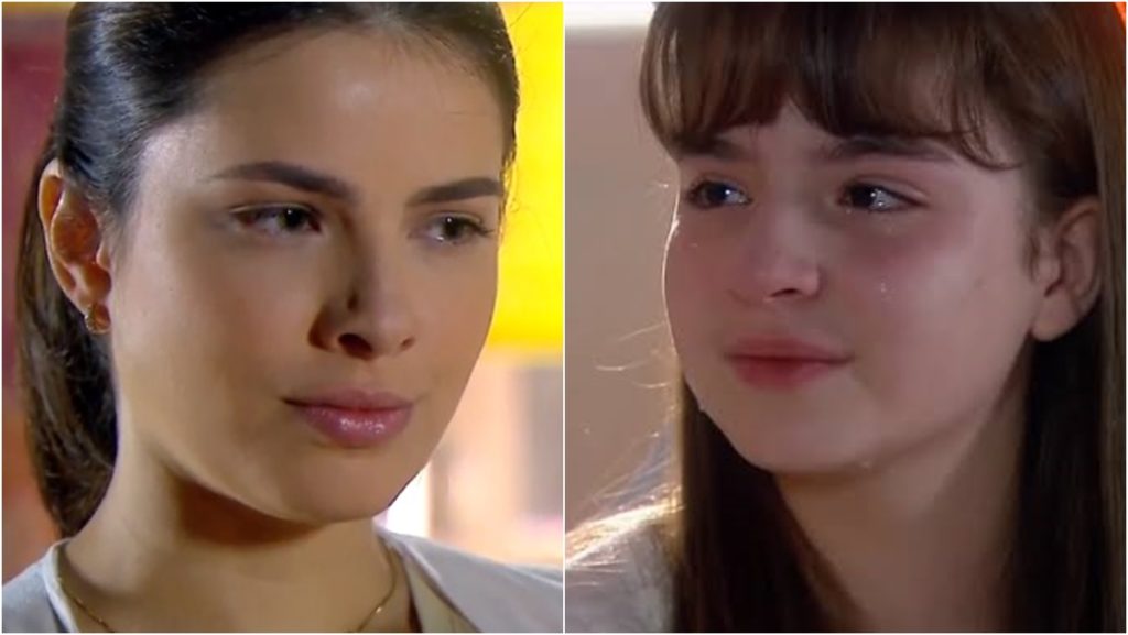 Luísa (Thais Melchior) e Poliana (Sophia Valverde) em As Aventuras de Poliana