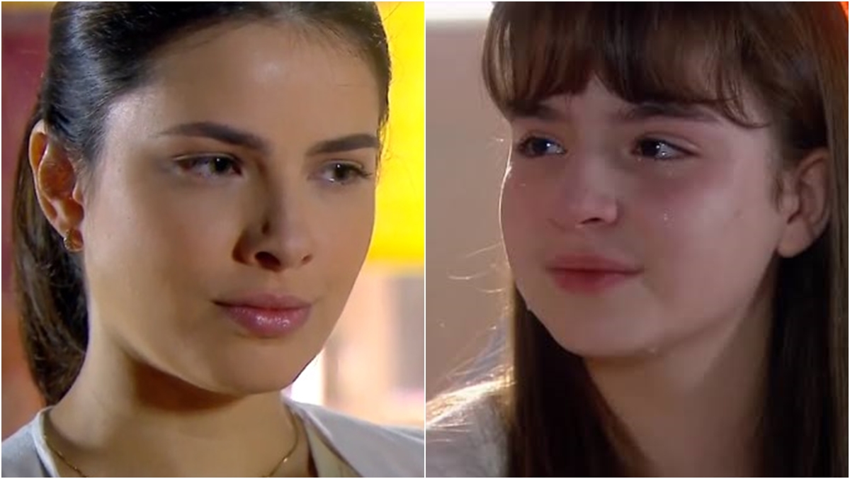 Luísa (Thais Melchior) e Poliana (Sophia Valverde) em As Aventuras de Poliana