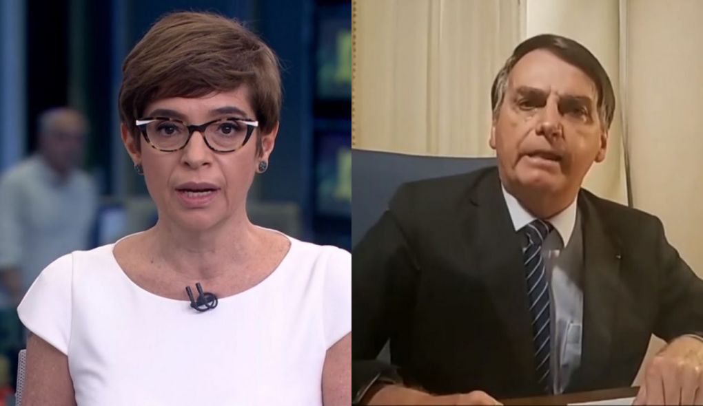 Renata Lo Prete no Jornal da Globo e Jair Bolsonaro