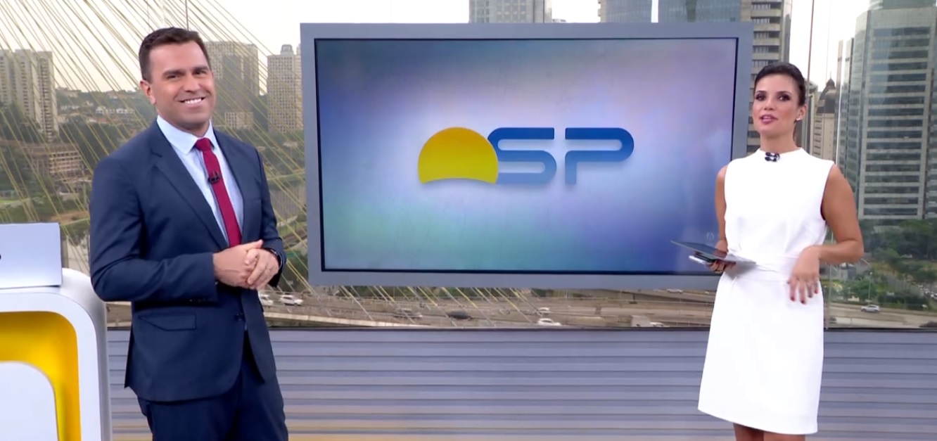 Rodrigo Bocardi e Sabina Simonato no Bom Dia SP