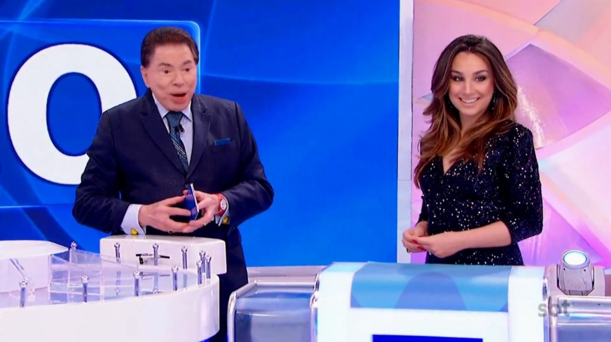 Silvio Santos e Millena Machado