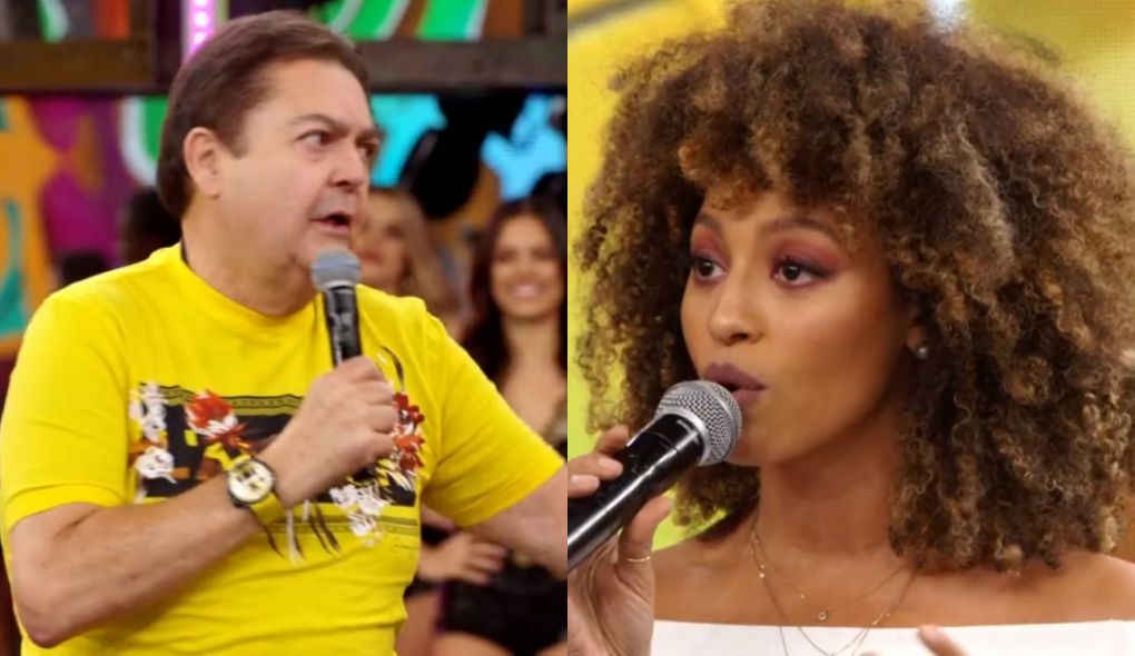 Faustão e Sheron Menezzes no Domingão