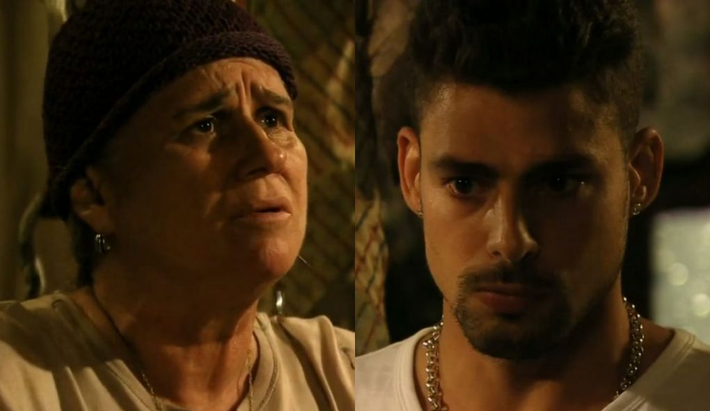 Lucinda (Vera Holtz) e Jorginho (Cauã Reymond) de Avenida Brasil