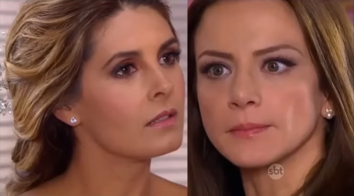 Mayrín Villanueva e Silvia Navarro como Isabela e Ana em Meu Coração é Teu (Reprodução / YouTube)