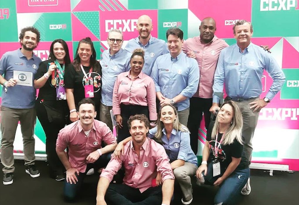 Time do Esporte da Globo que fez o Painel sobre Tóquio 2020 na CCXP19 (Reprodução)
