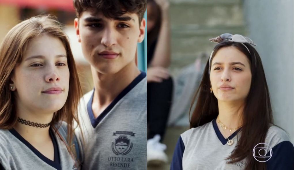 Anjinha (Caroline Dallarosa), Tatoo (Caian Zattar) e Diana (Malu Lázari) de Malhação – Toda Forma de Amar