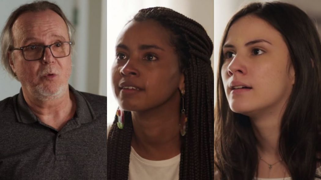 César (Tato Gabus Mendes), Jaqueline (Gabz) e Milena (Giovanna Rispoli) de Malhação - Toda Forma de Amar