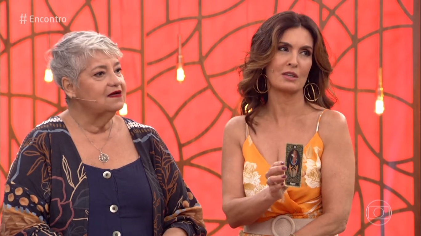 Fátima Bernardes e a taróloga Gloria Britho no Encontro