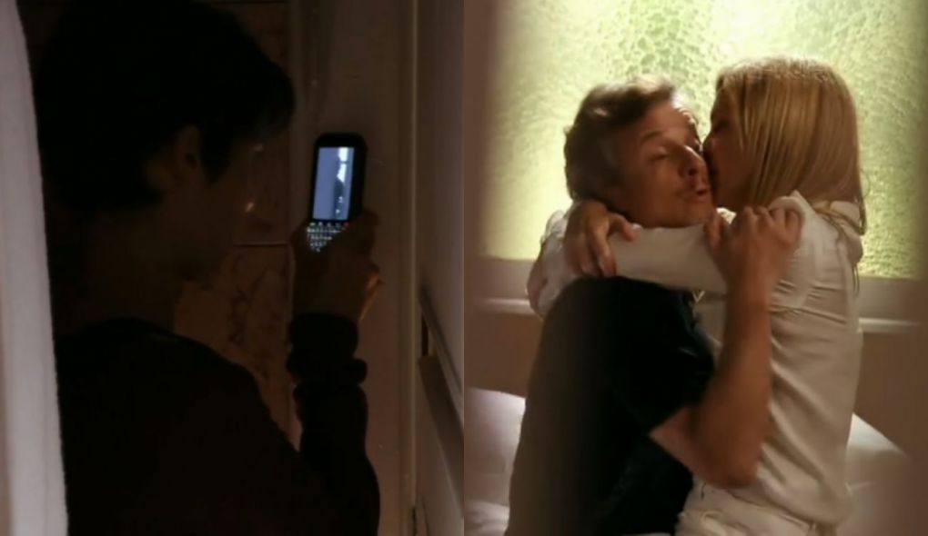 Nina (Débora Falabella), Max (Marcello Novaes) e Carminha (Adriana Esteves) de Avenida Brasil