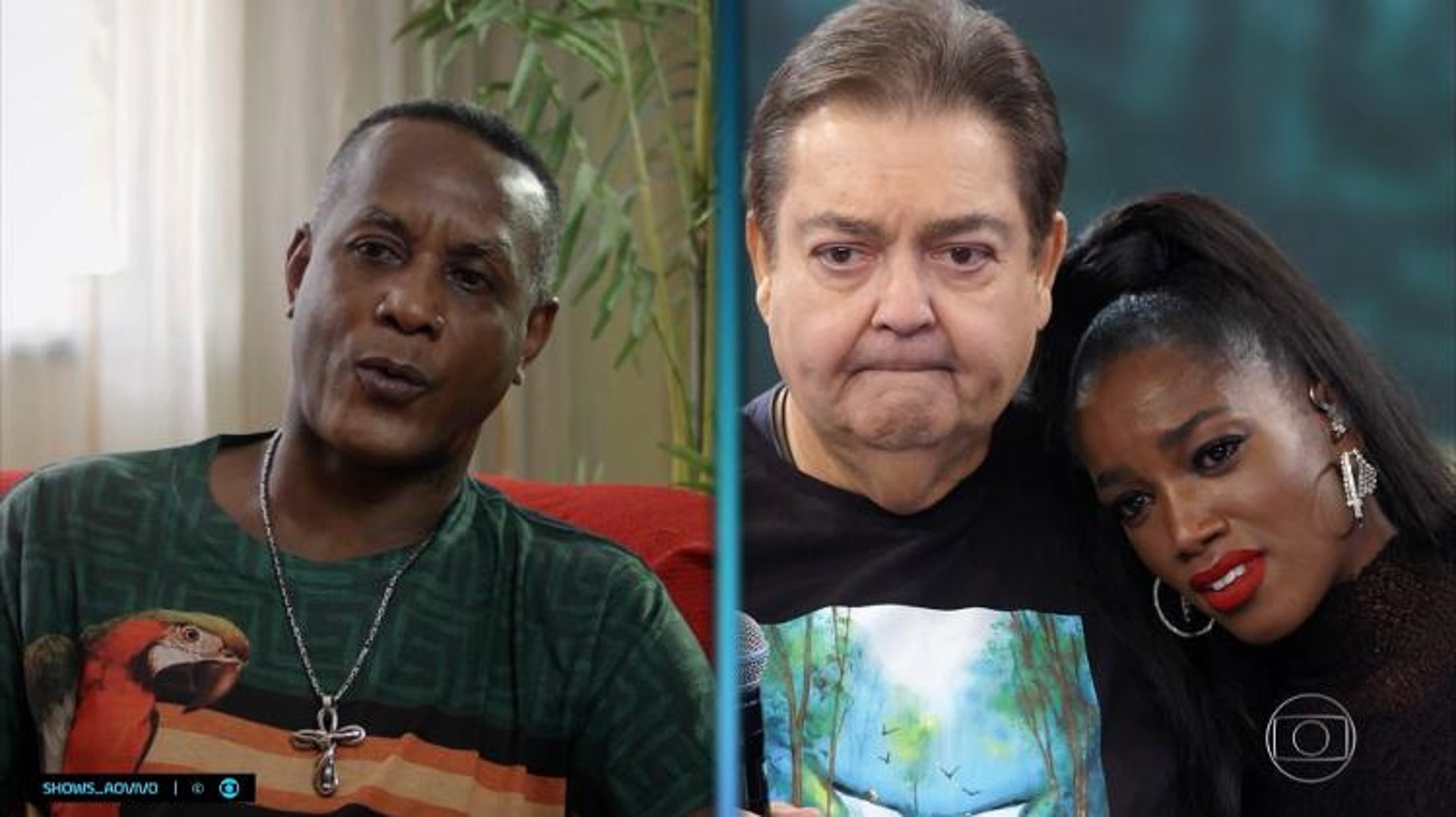 Pai de Iza pede desculpas à filha no Arquivo Confidencial do Domingão do Faustão