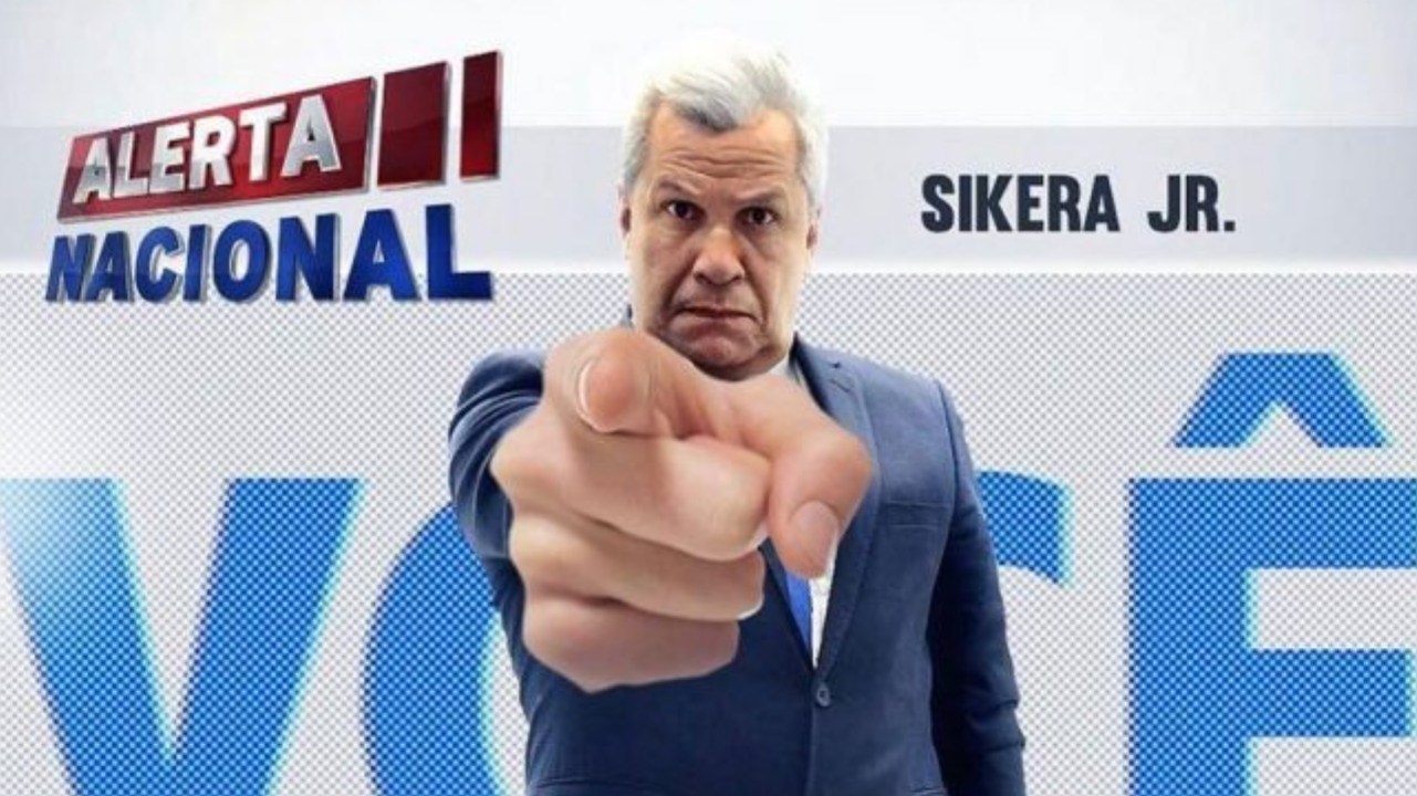 Sikera Jr em chamada do Alerta Nacional, da RedeTV!: apresentador testará sua popularidade de anos na TV local e na web em rede nacional (Divulgação/RedeTV!)