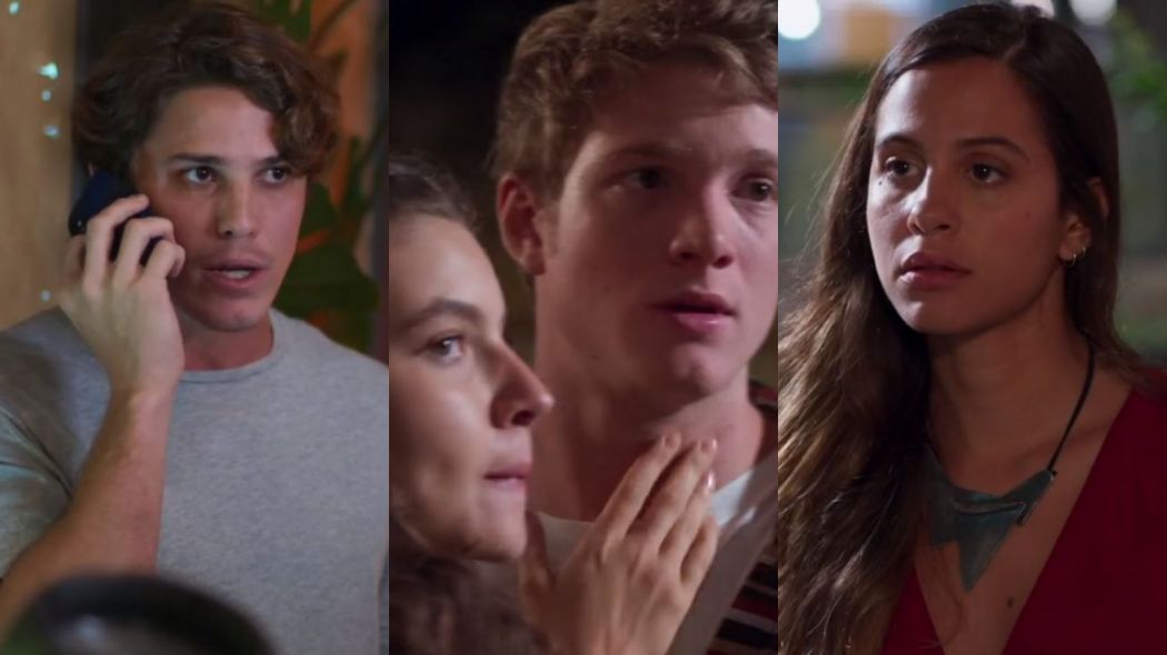 Rui (Romulo Arantes Neto), Filipe (Pedro Novaes), Rita (Alanis Guillen) e Leila (Jade Cardozo) de Malhação - Toda Forma de Amar