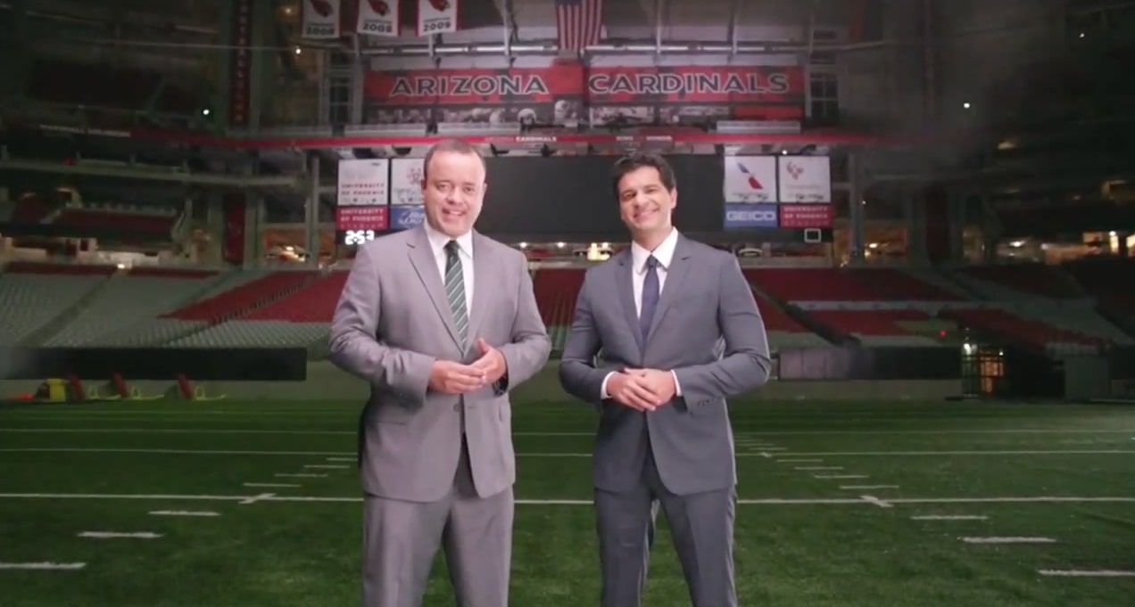 Everaldo Marques e Paulo Antunes: narradores irão comandar o Superbowl 54 na ESPN (Reprodução/ESPN Brasil)