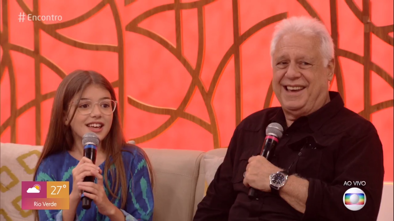 Valentina Vieira e Antonio Fagundes no Encontro