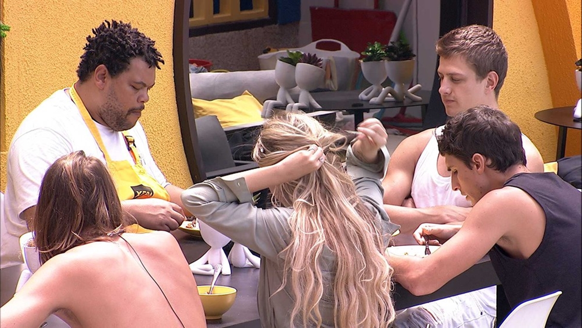 Participantes almoçam BBB20 (Reprodução/TVGlobo)