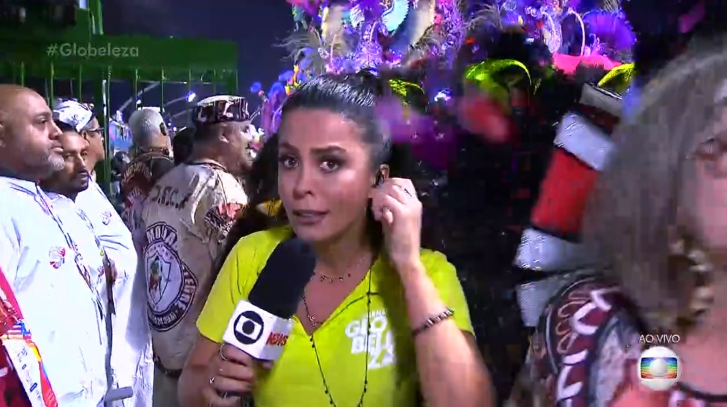 Bruna Vieira, repórter da Globo no Carnaval