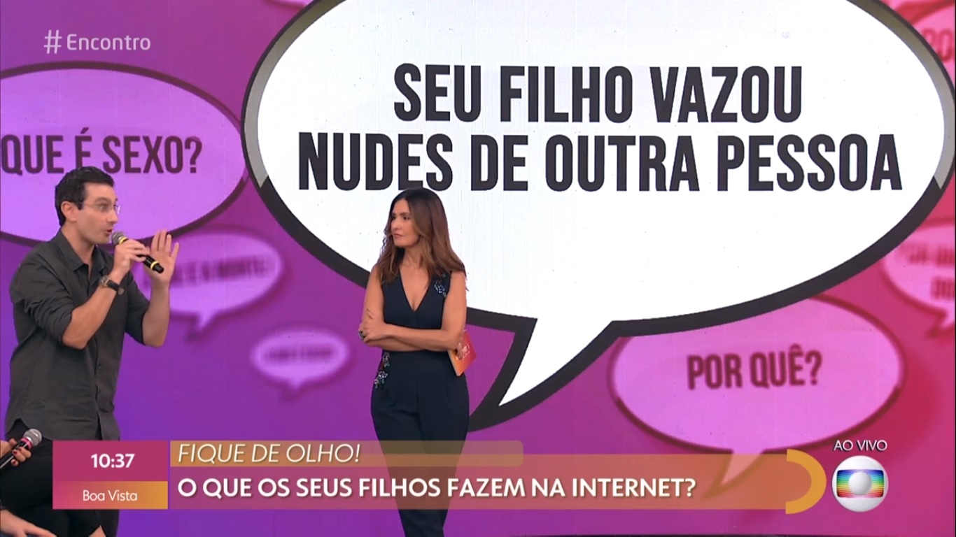 O psiquiatra Marco Antonio Abud e Fátima Bernardes no Encontro