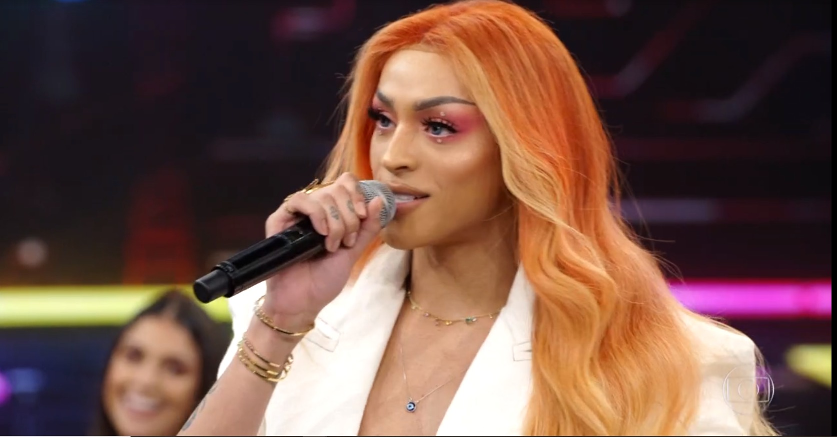 Pabllo Vittar participou do Ding Dong no Domingão do Faustão (Reprodução: TV Globo)