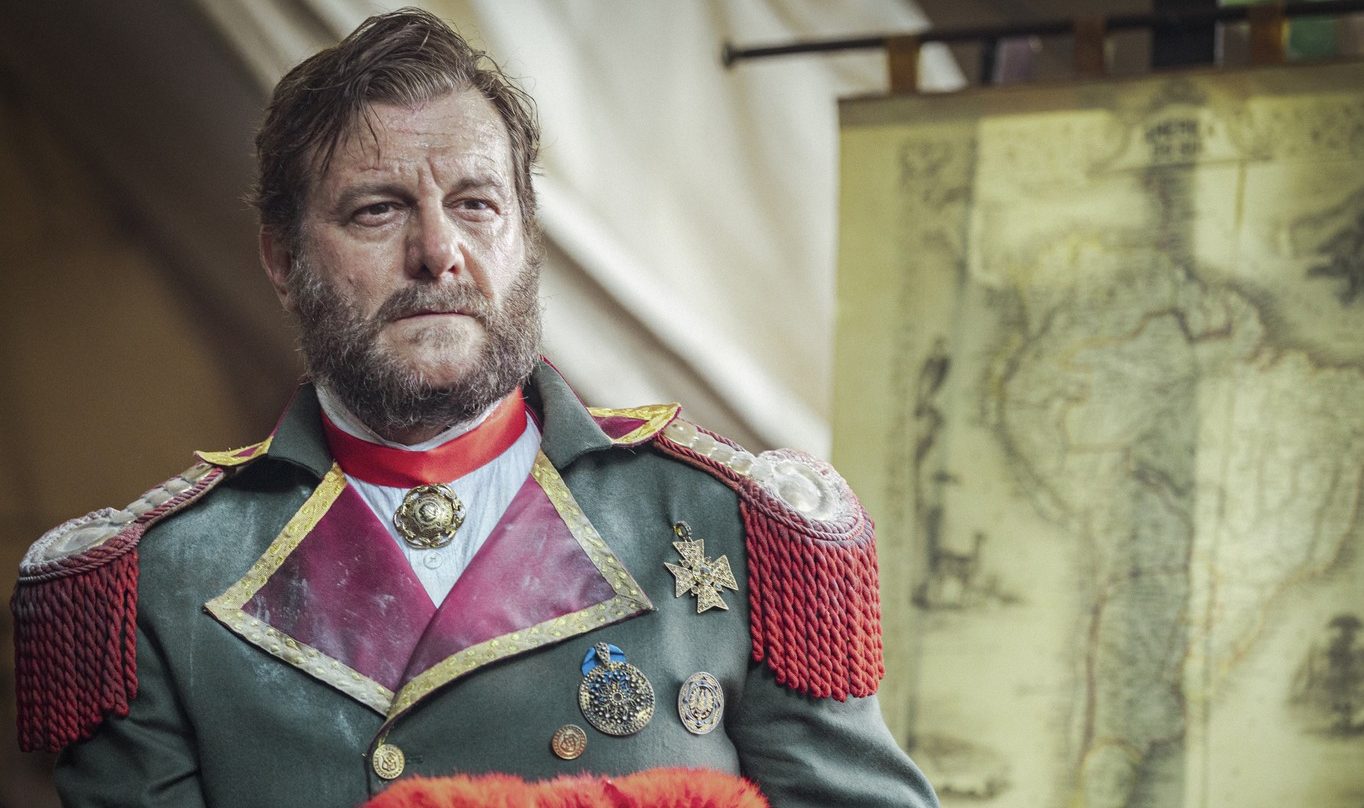 Roberto Birindelli caracterizado como o General Solano López em Nos Tempos do Imperador — Foto: Paulo Belote/Globo