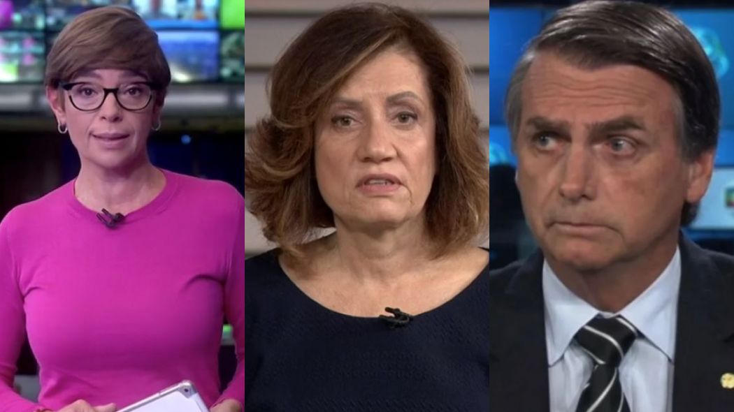 Renata Lo Prete, Miriam Leitão e Jair Bolsonaro
