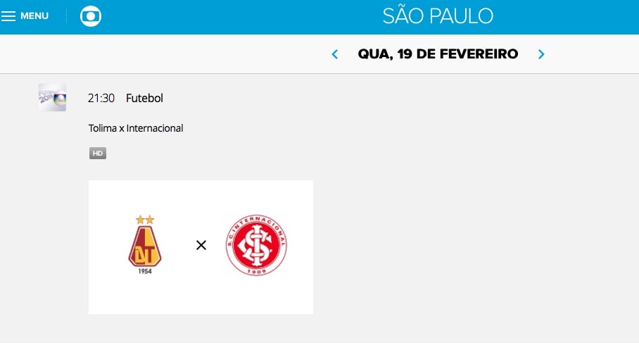 Programação da Globo para a próxima quarta-feira (Reprodução/Globo)