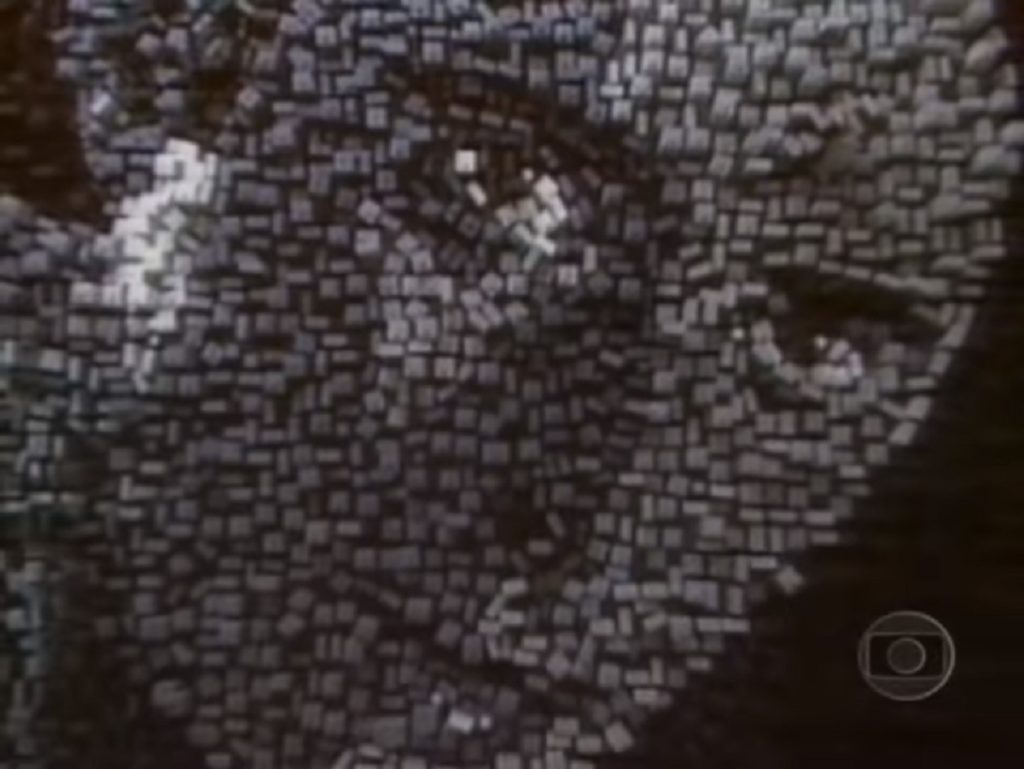 O rosto de Tony Ramos formado pela 'Selva de Pedra' na abertura da novela de 1986