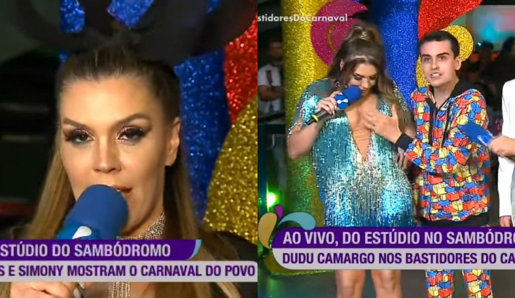 Simony e Dudu Camargo no Bastidores do Carnaval