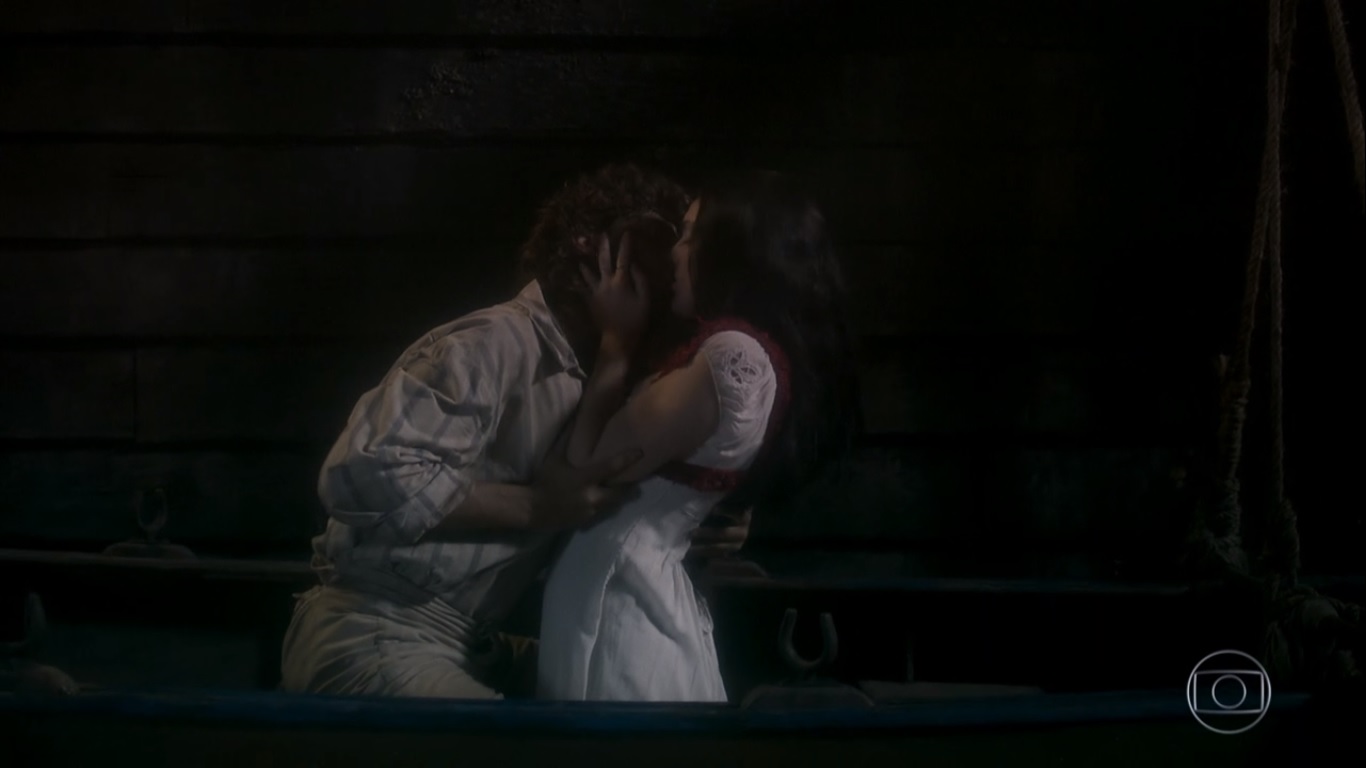 Anna (Isabelle Drummond) e Joaquim (Chay Suede) de Novo Mundo