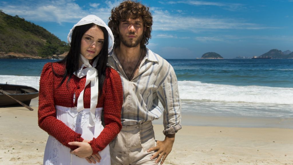 Anna (Isabelle Drummond) e Joaquim (Chay Suede) de Novo Mundo