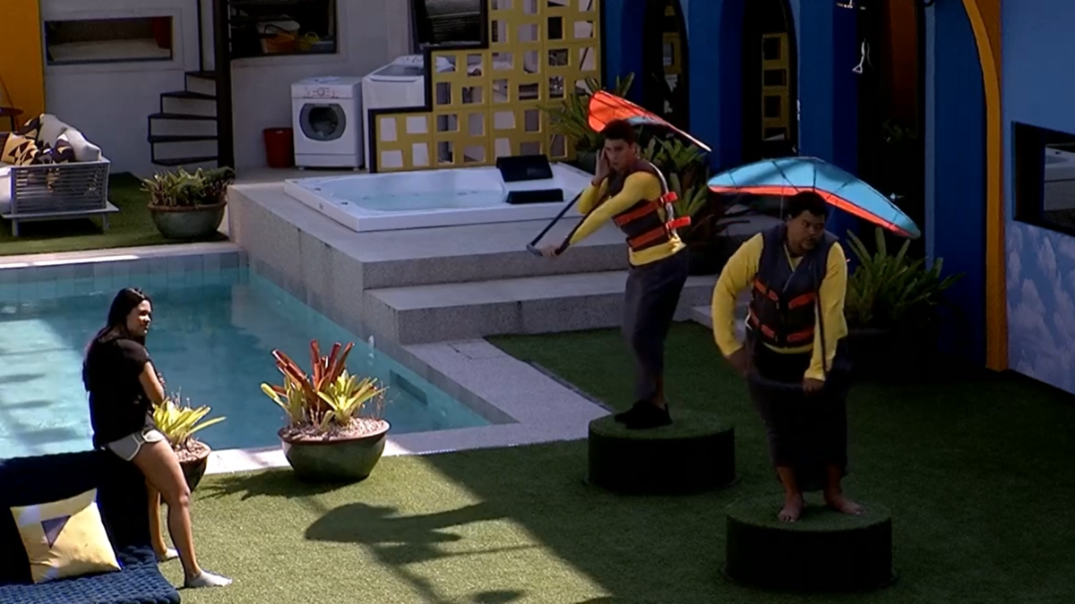 Babu e Prior cumprindo o castigo do monstro no BBB20