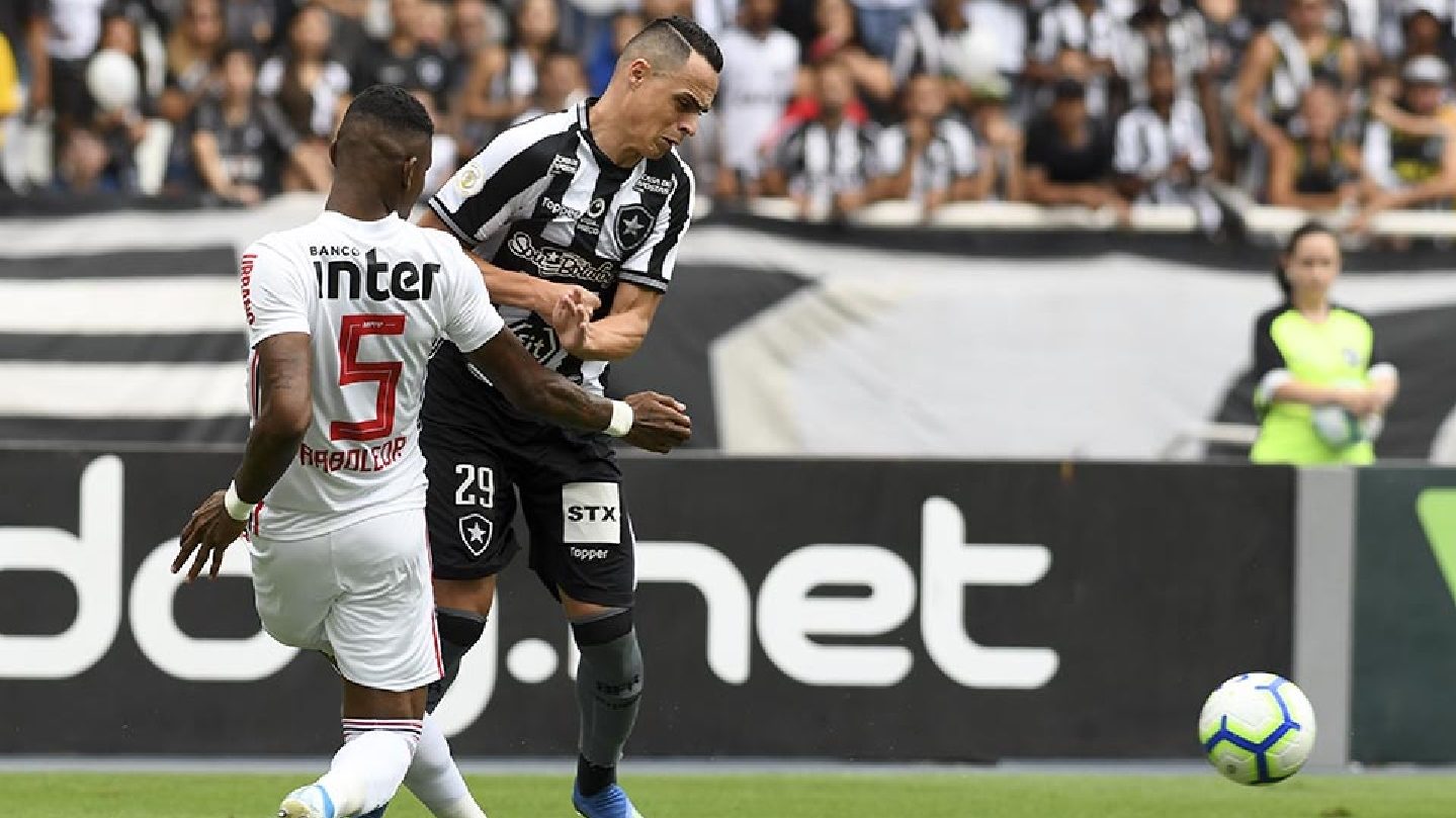 Botafogo e São Paulo em campo (Reprodução)