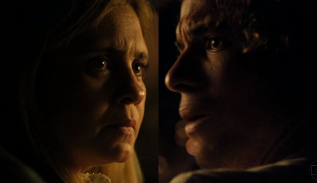 Carminha (Adriana Esteves) e Valdo (João Henrique Gago) de Avenida Brasil