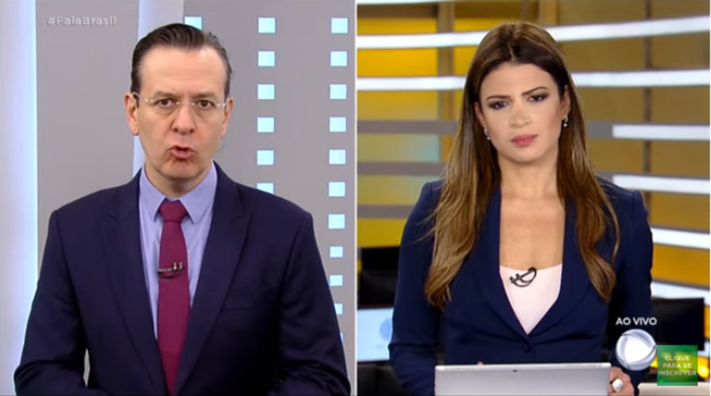 Celso Zucatelli e Thatiana Brasil no Fala Brasil