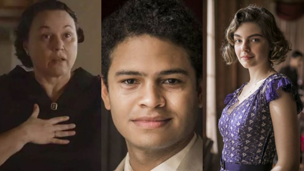 Genu (Kelzy Ecard), Lili (Triz Pariz) e Marcelo (Guilherme Ferraz) de Éramos Seis