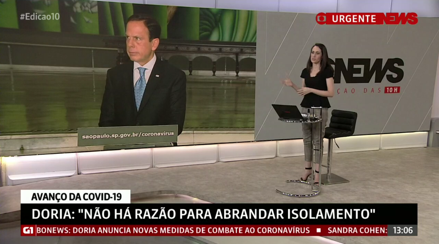 GloboNews, líder em audiência na TV paga devido à cobertura do coronavírus