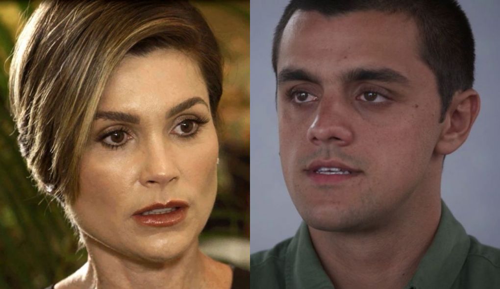 Helena (Flávia Alessandra) e Téo (Felipe Simas) de Salve-se Quem Puder