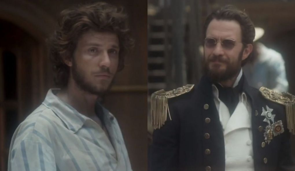 Joaquim (Chay Suede) e Thomas (Gabriel Braga Nunes) de Novo Mundo