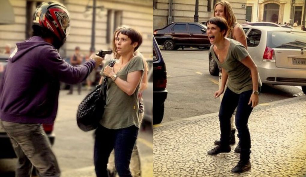 Lúcio (Emiliano D'Avila), Nina (Débora Falabella) e Begônia (Carol Abras) de Avenida Brasil