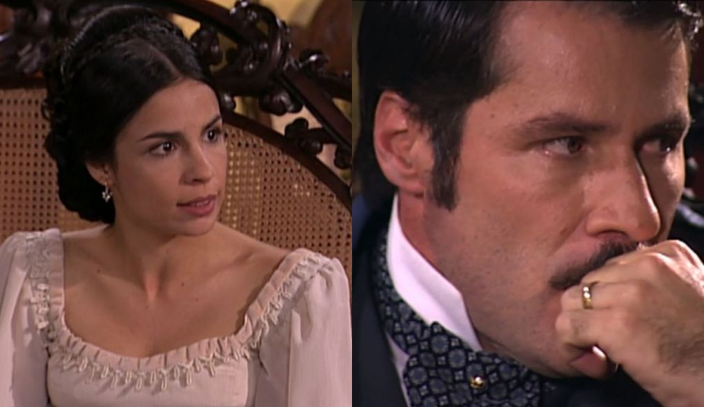 Malvina (Maria Ribeiro) e Leôncio (Leopoldo Pacheco) de A Escrava Isaura