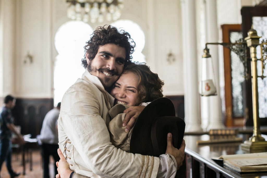 Bastidor - Pedro ( Caio Castro ) e Leopoldina ( Letícia Colin )