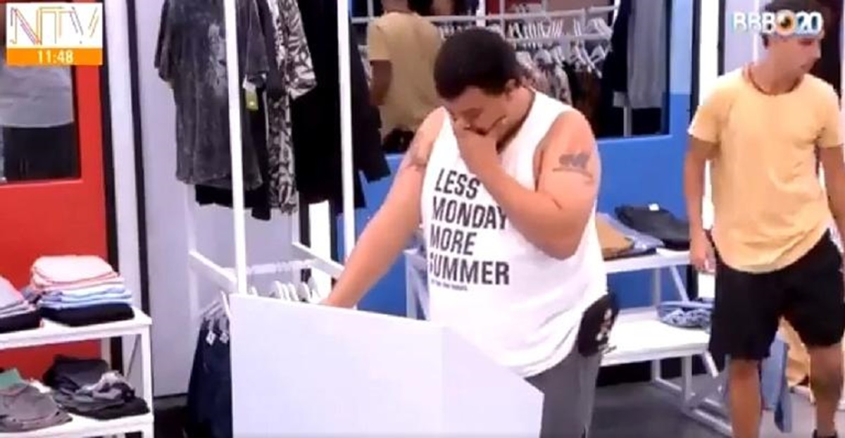 Babu chora durante atividade do BBB20 (Foto: Reprodução/TVGlobo)