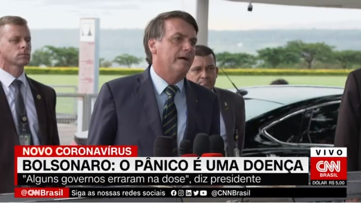 Bolsonaro em coletiva na CNN