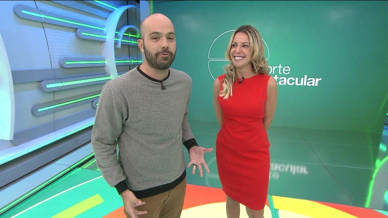 Lucas Gutierrez e Bárbara Coelho comandam o Esporte Espetacular (Reprodução / YouTube)