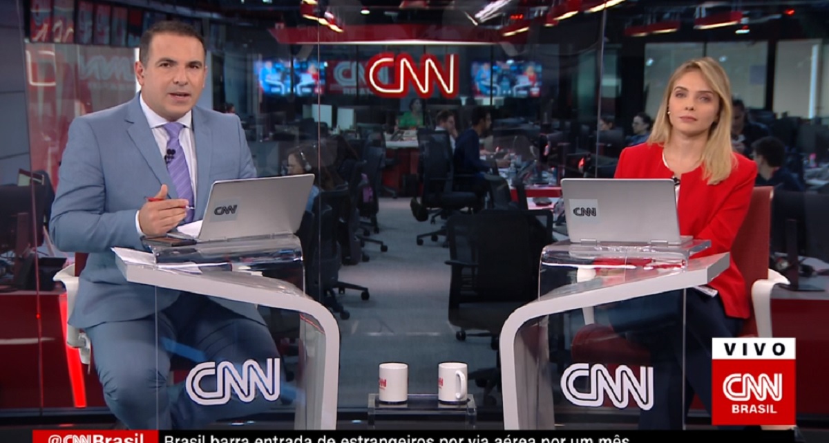 Reinaldo Gottino e Taís Lopes, no Breaking News Coronavírus
