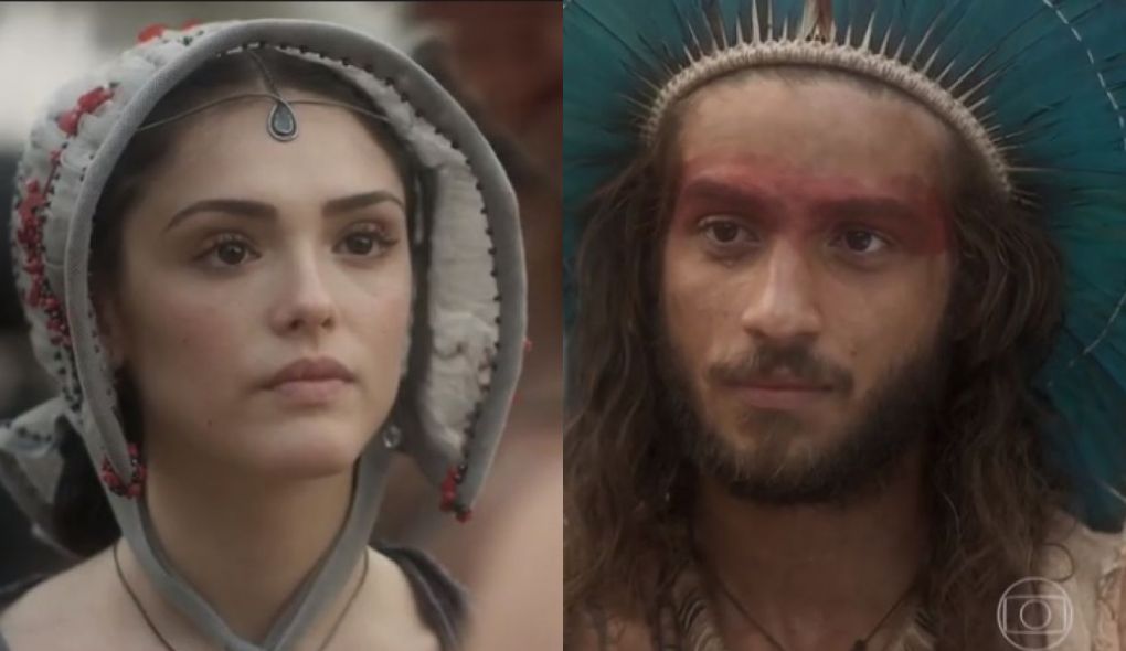 Anna (Isabelle Drummond) e Joaquim (Chay Suede) de Novo Mundo