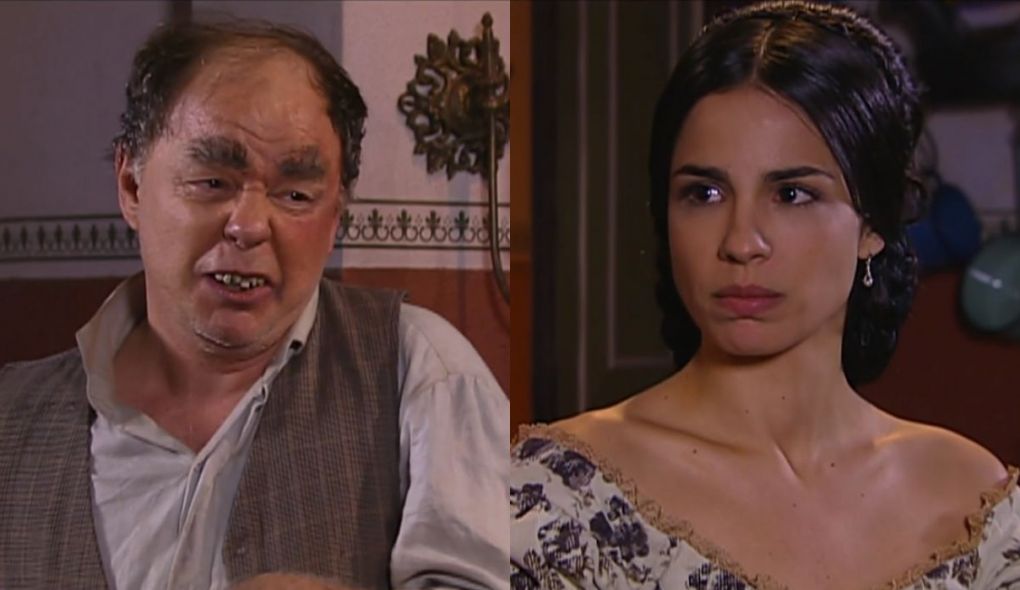 Belchior (Ewerton de Castro) e Malvina (Maria Ribeiro) de A Escrava Isaura