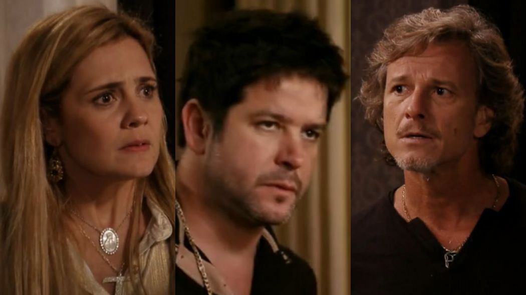 Carminha (Adriana Esteves), Tufão (Murilo Benício) e Max (Marcello Novaes) de Avenida Brasil