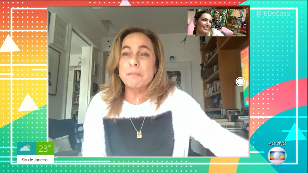 Cissa Guimarães por vídeo chamada no É De Casa