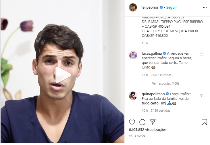 Comentários na postagem de Felipe Prior